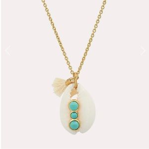 New Tai Cowrie Shell Turquoise Bead Tassel Necklace